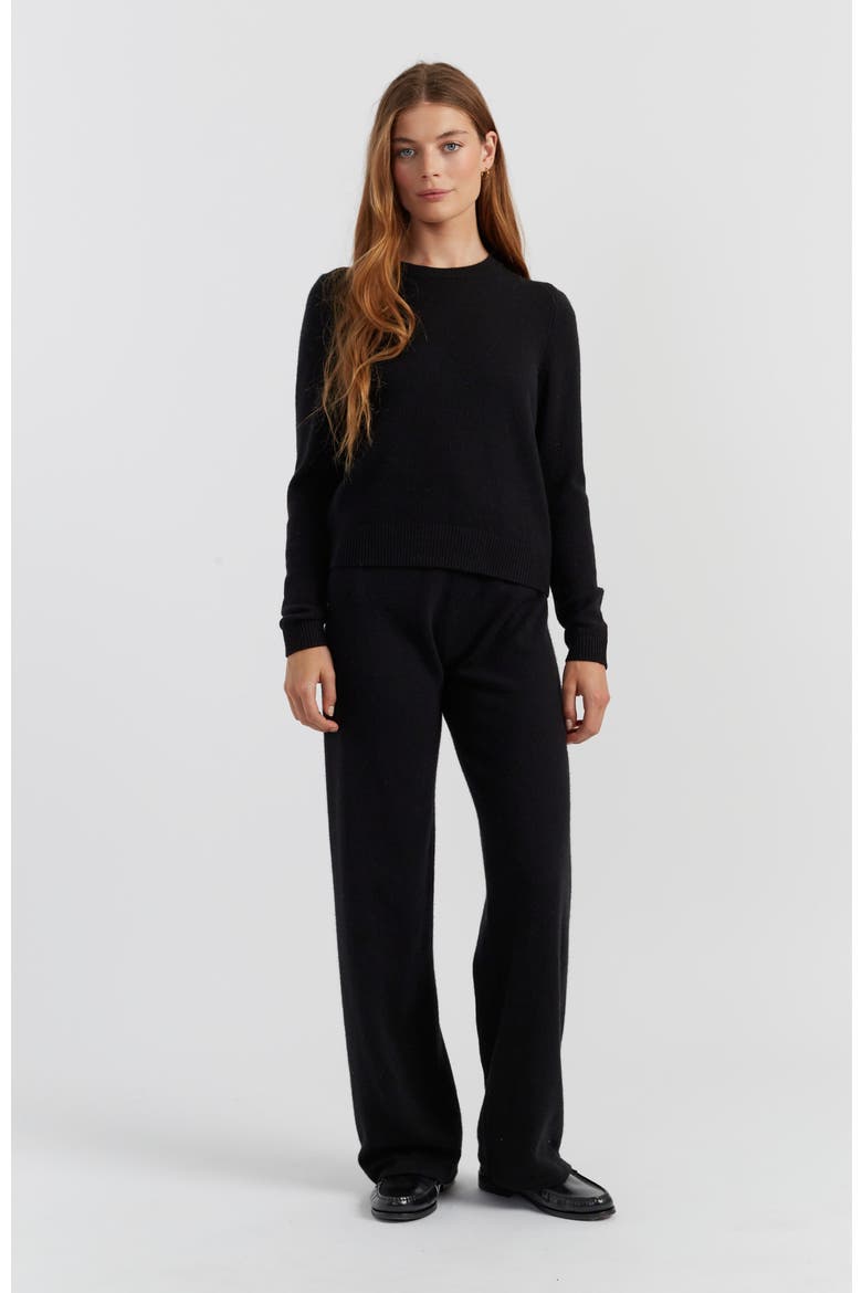 Cloud Cashmere Cropped Sweater, Alternate, color, Black