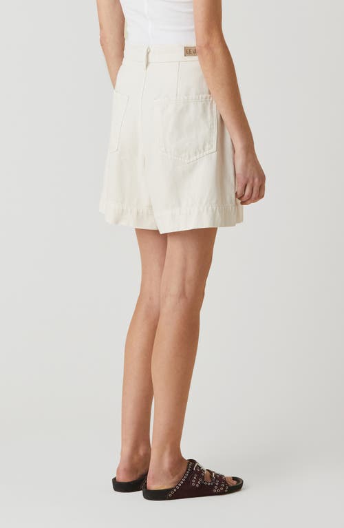 Le Jean Pleated Denim Trouser Shorts In Neutral