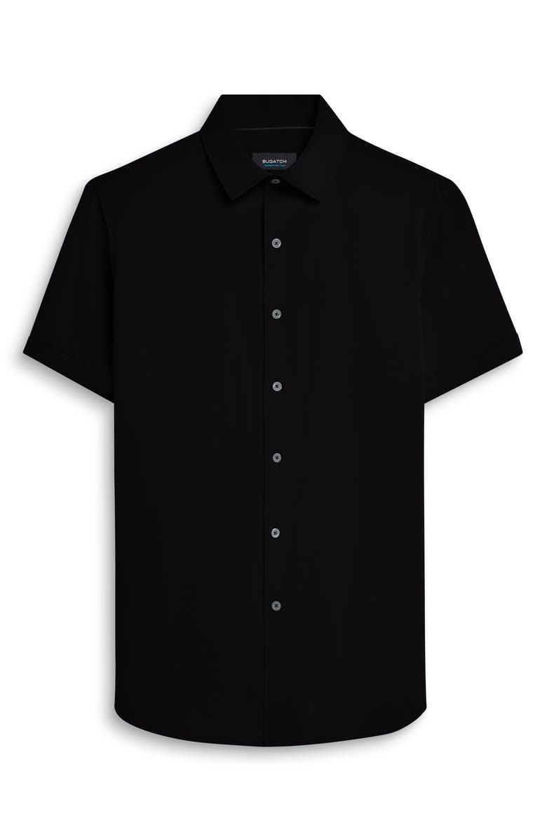 Bugatchi Miles OoohCotton<sup>®</sup> Short Sleeve Button-Up Shirt, Alternate, color,
