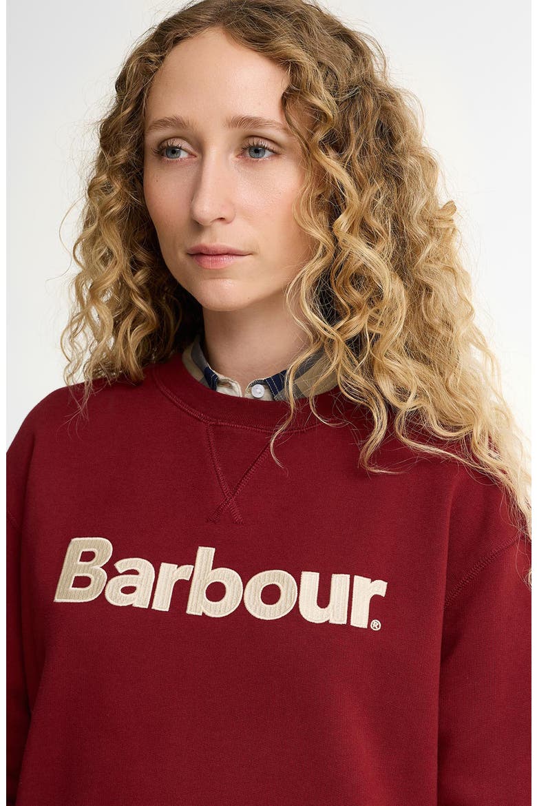 Hartland Graphic Sweatshirt, Alternate, color, CRANBERRY RED