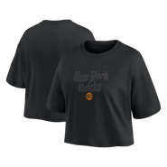 FANATICS Women's Fanatics New York Knicks Blackout Wave Cropped Top
