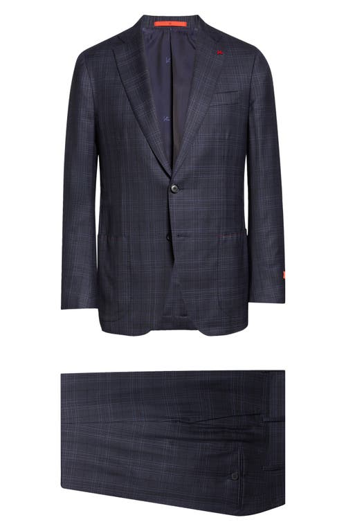 Isaia Delain Wool Suit In Blue