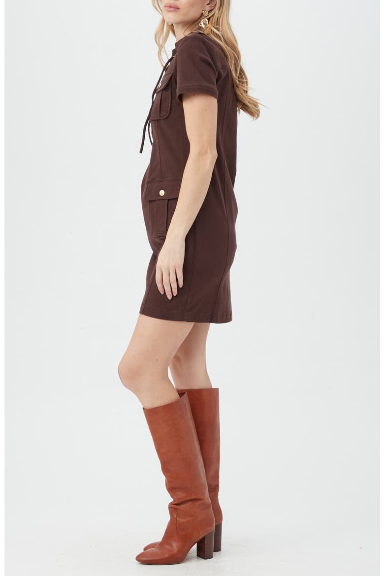 Cove Short Sleeve Utility Dress, Alternate, color, MUDCLOTH