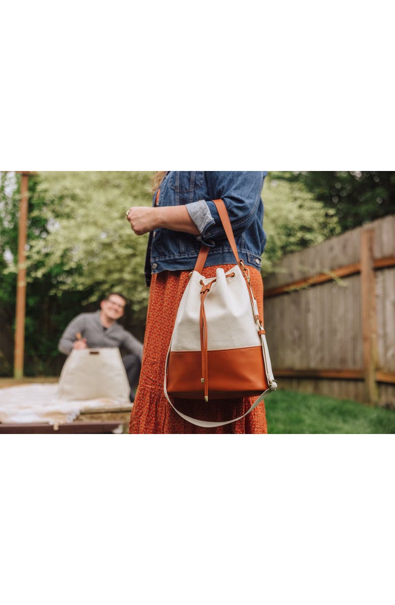 Picnic Time Sirolo Canvas & Leatherette Tote, Alternate, color, Beige Canvas