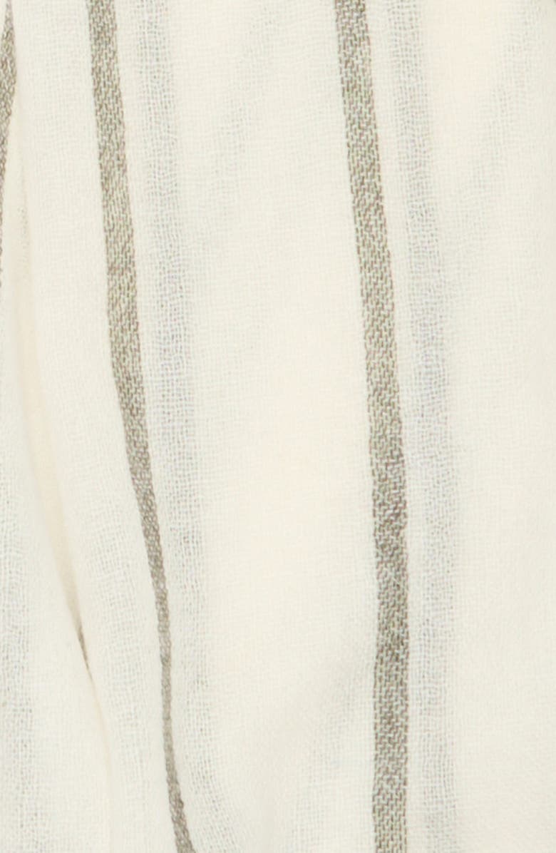 Nordstrom Stripe Cashmere Scarf, Alternate, color, Ivory- Olive Combo