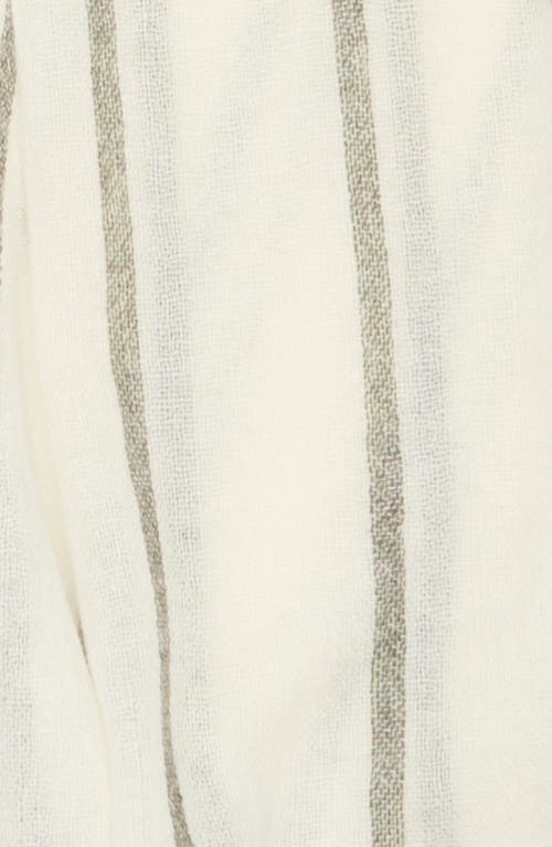 Nordstrom Stripe Cashmere Scarf In Ivory- Olive Combo