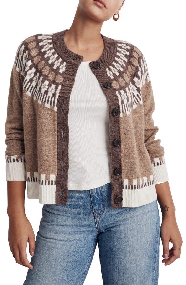 Madewell Fair Isle Frankfort Cardigan, Main, color, 
