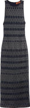 Missoni 3D Diamond Pattern Lamé Midi Dress