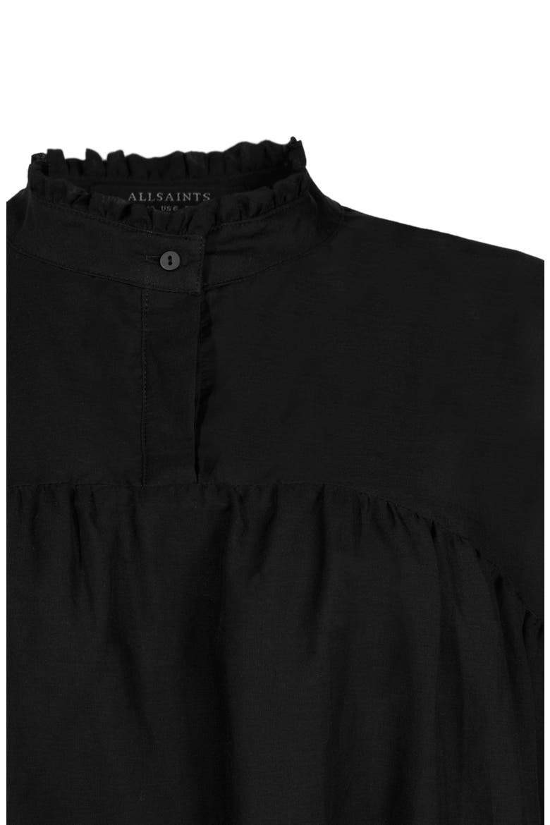 Etna Ruffle Neck Blouse, Alternate, color, BLACK