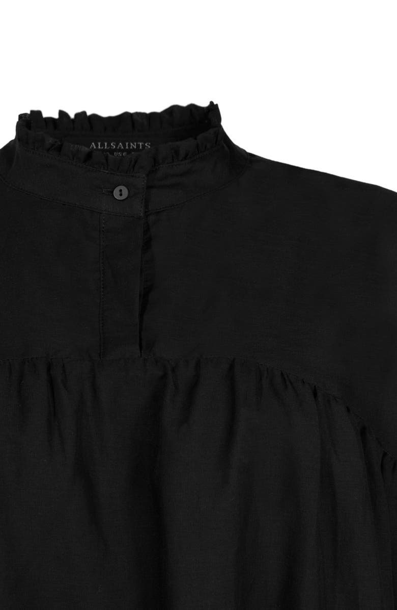 AllSaints Etna Ruffle Neck Blouse, Alternate, color,