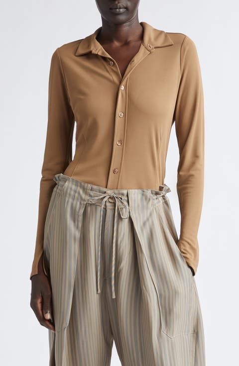 Frankie Matte Jersey Button-Up Shirt