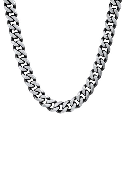 Men's Gunmetal Stainless Steel Curb Chain Necklace