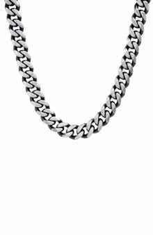 Men's Gunmetal Stainless Steel Curb Chain Necklace