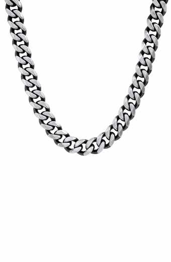 Men's Gunmetal Stainless Steel Curb Chain Necklace