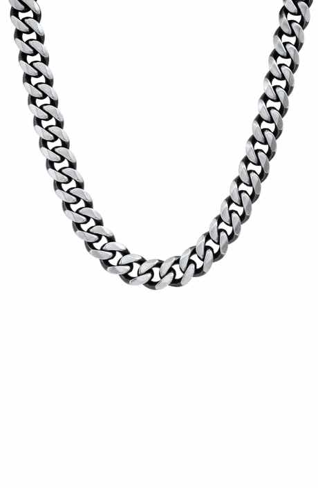 Men's Gunmetal Stainless Steel Curb Chain Necklace