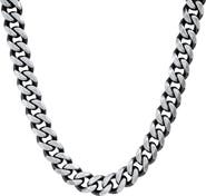 STEELTIME Men's Gunmetal Stainless Steel Curb Chain Necklace