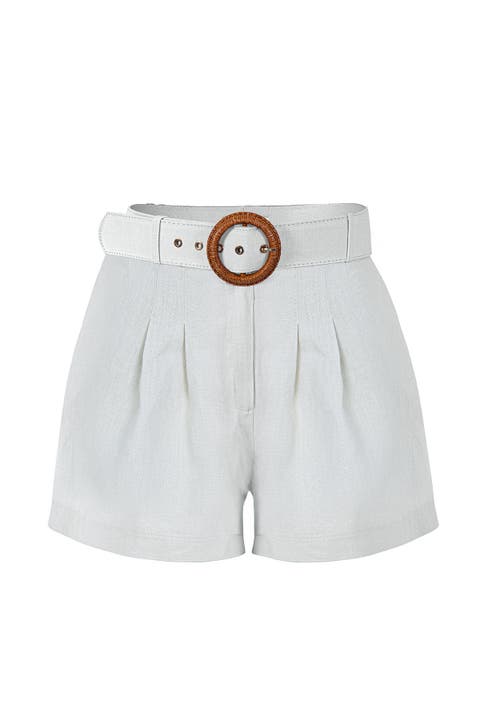 Reve 100% Linen Relaxed Fit High-Waist Shorts