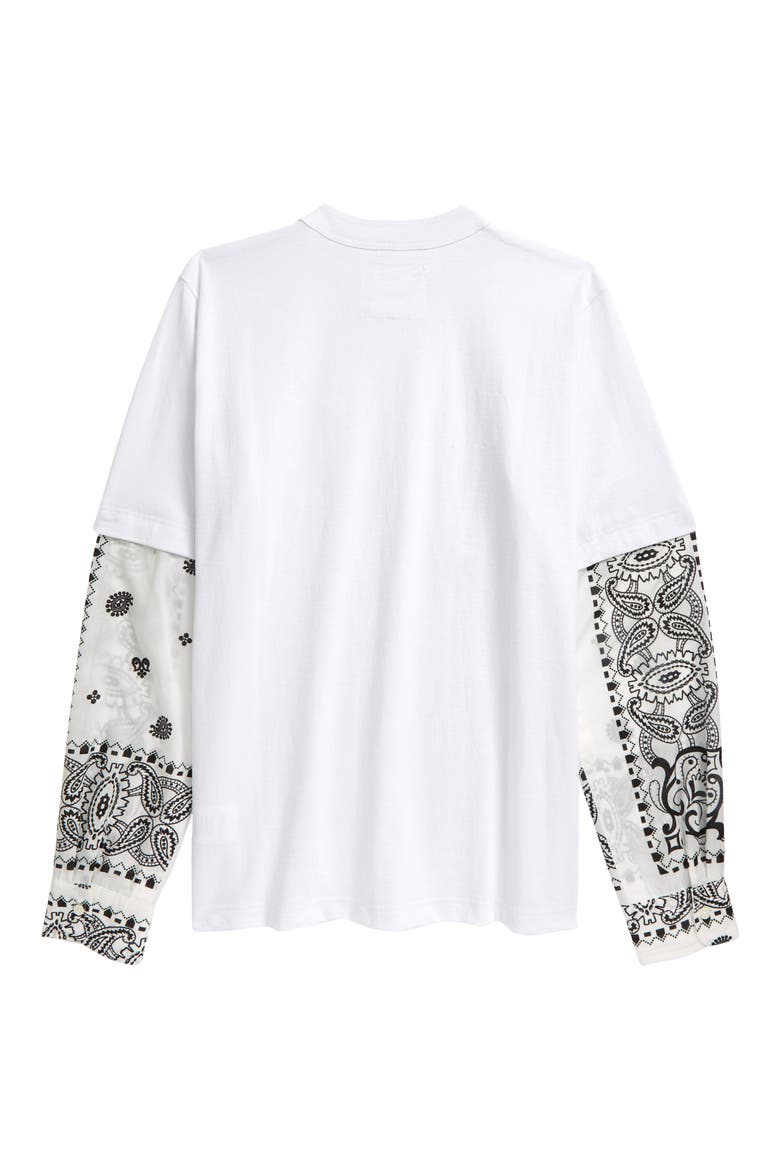Men's Archive Print Mixed Media Layered T-Shirt, Alternate, color, WHITE