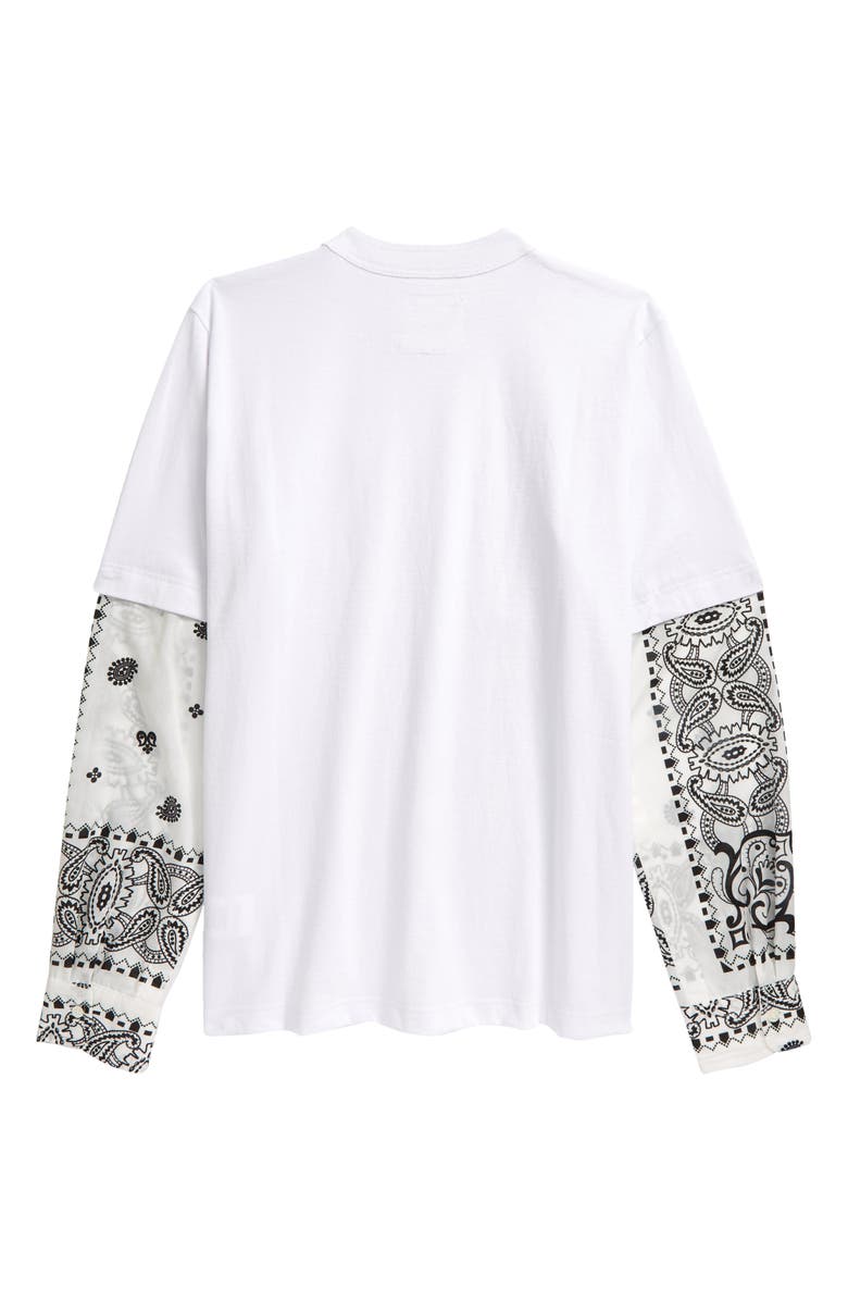 Sacai Men's Archive Print Mixed Media Layered T-Shirt, Alternate, color, 