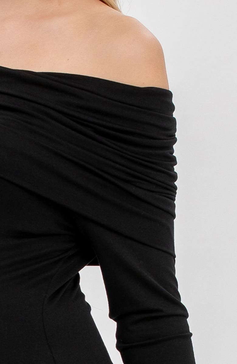 PIETRO BRUNELLI MATERNITY Primrose Off the Shoulder Long Sleeve Maternity Body-Con Dress, Alternate, color, Black