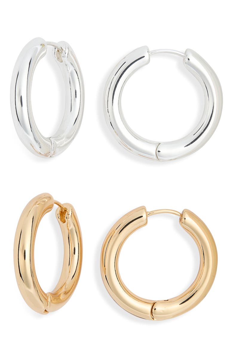 Leith 2-Pack Hoop Earrings, Main, color, Gold- Silver