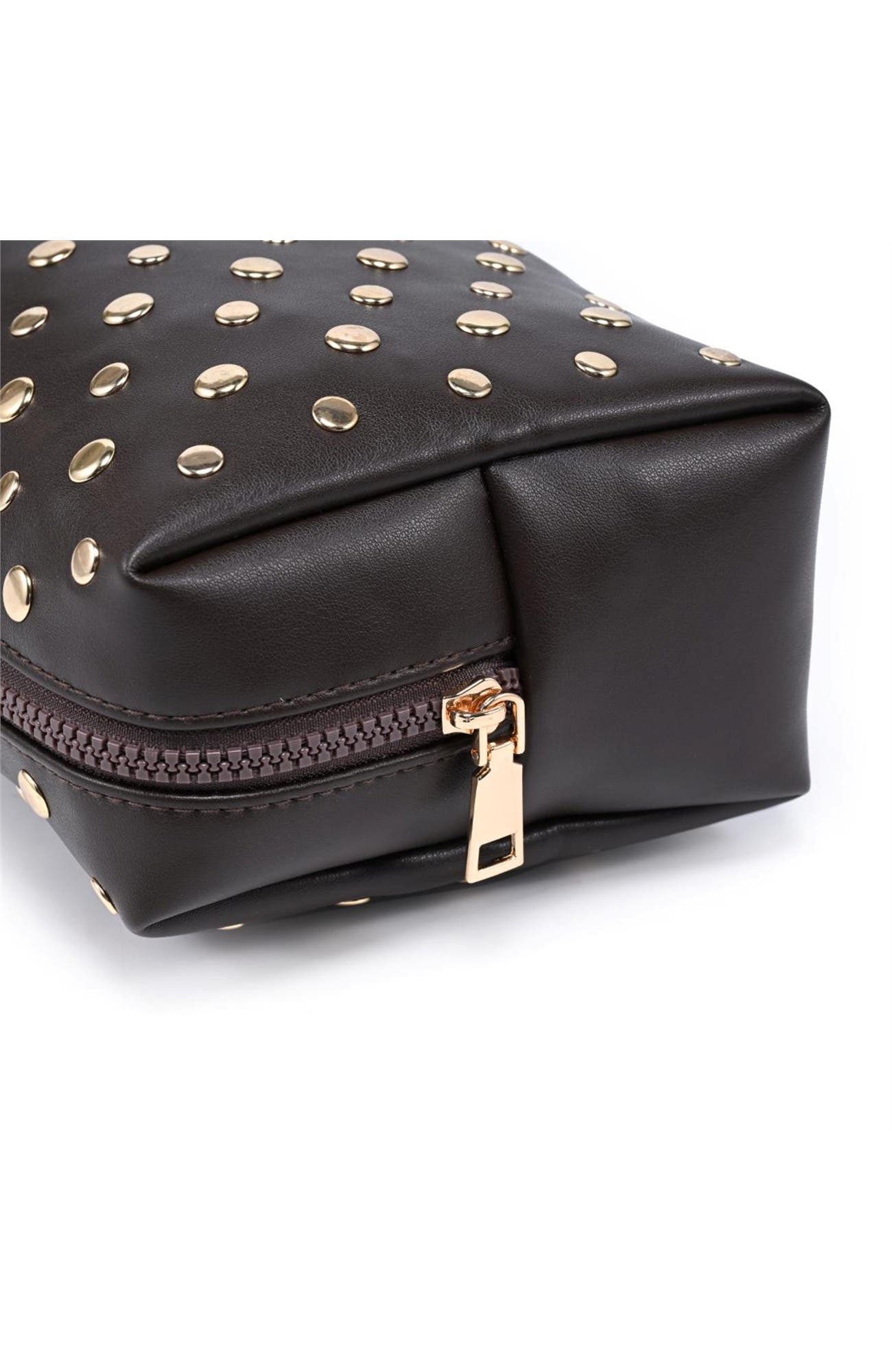 Stud Collective Cosmetic & Travel Organizer Pouch, Alternate, color, Espresso