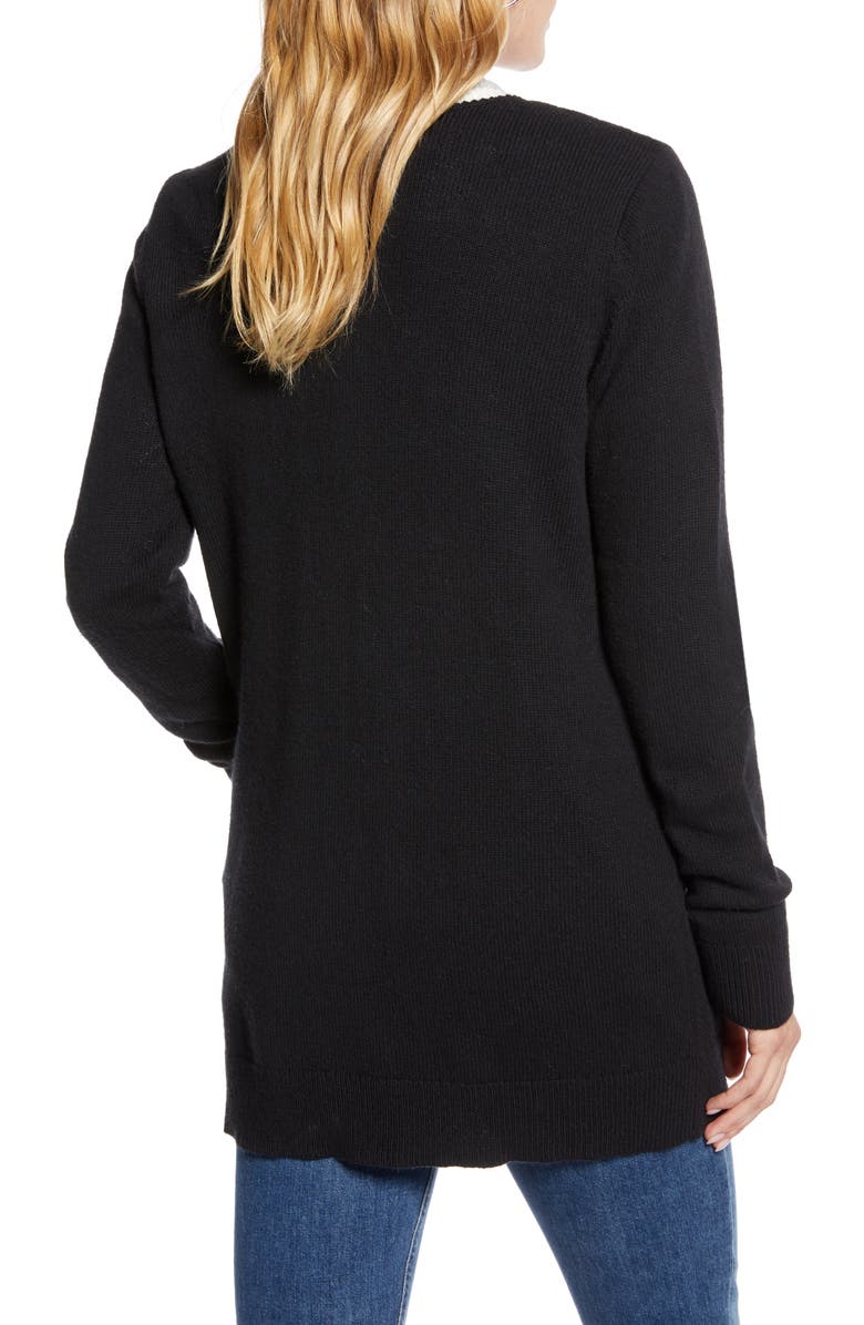 1901 Tipped Long Cardigan, Alternate, color, 