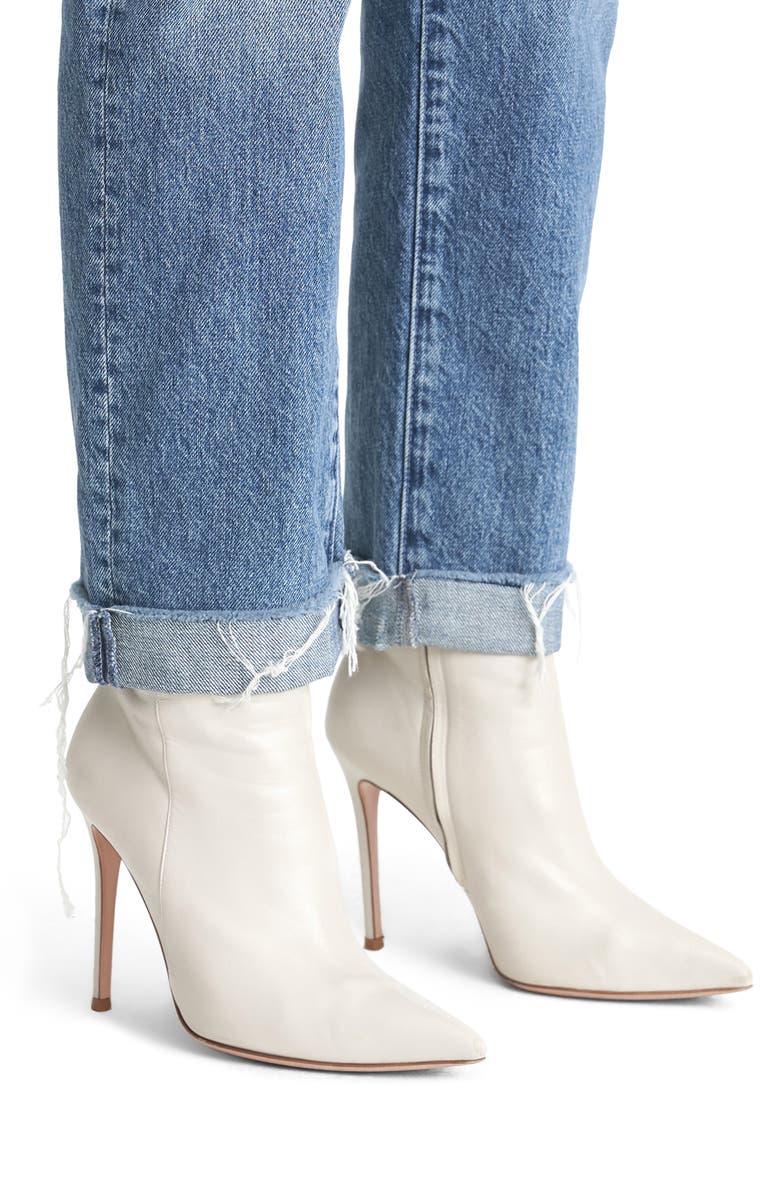 MOTHER The Scrapper High Waist Frayed Cuff Ankle Jeans, Alternate, color,