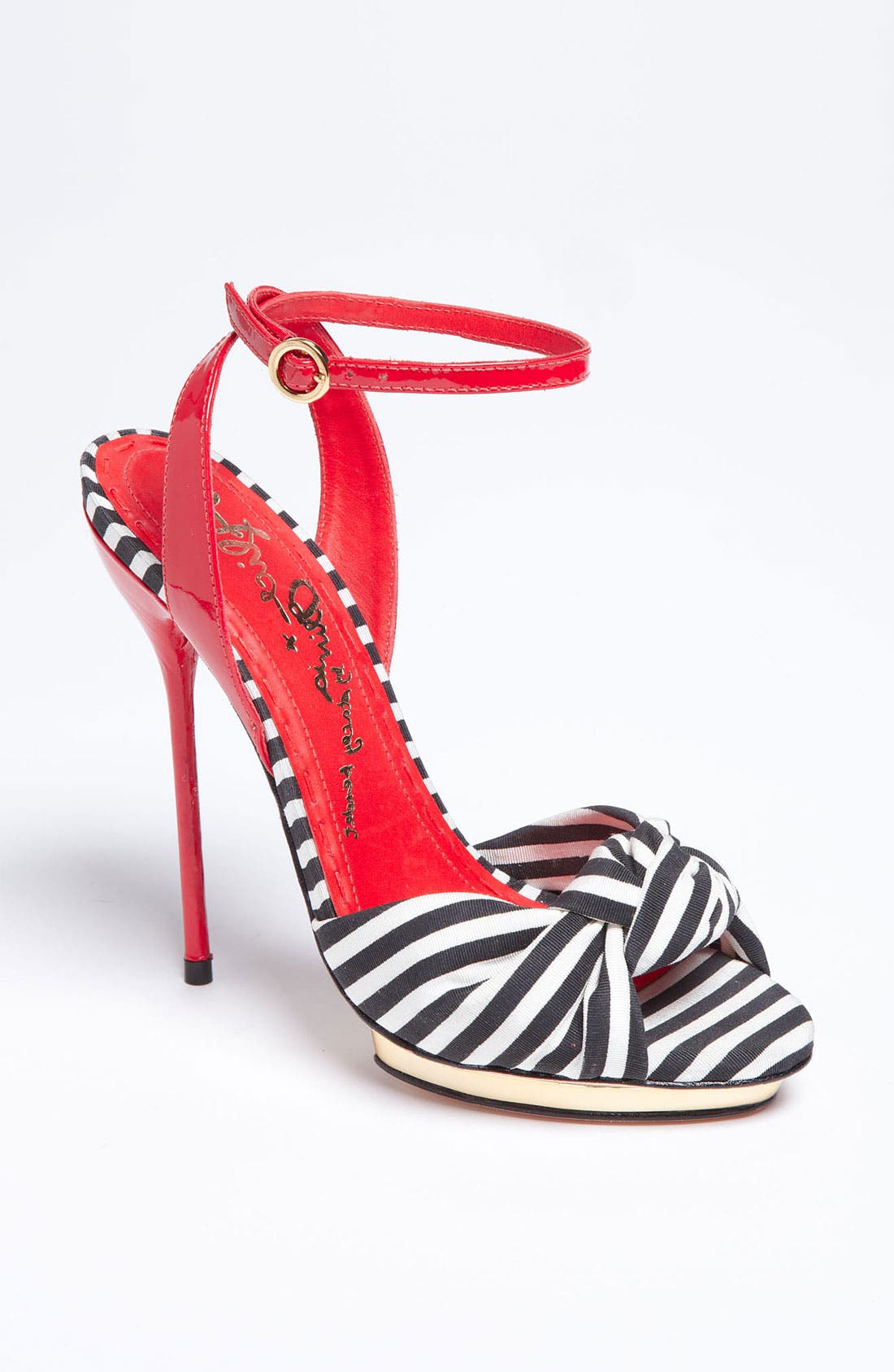 'Petra' Sandal, Main, color, BLACK/ RED
