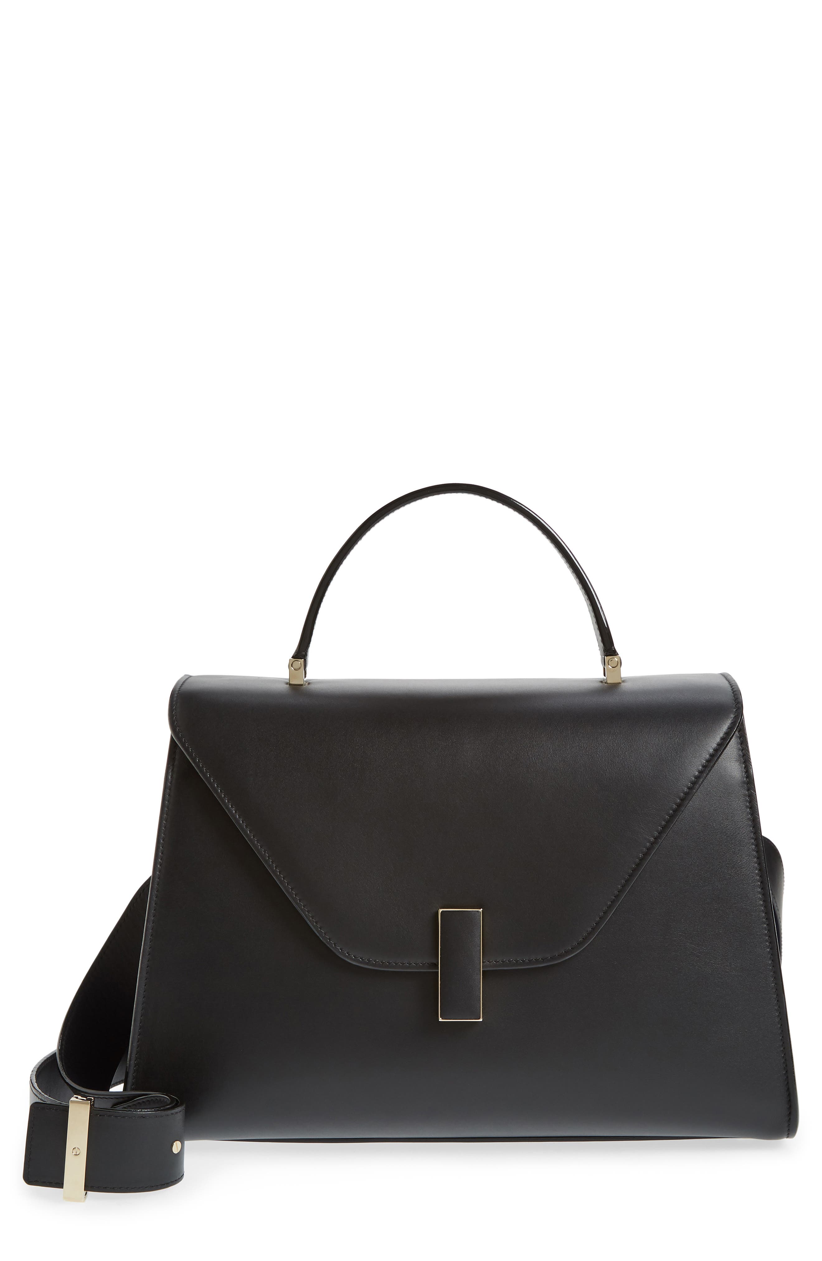 Valextra Iside Leather & Suede Top Handle Bag, Main, color, 