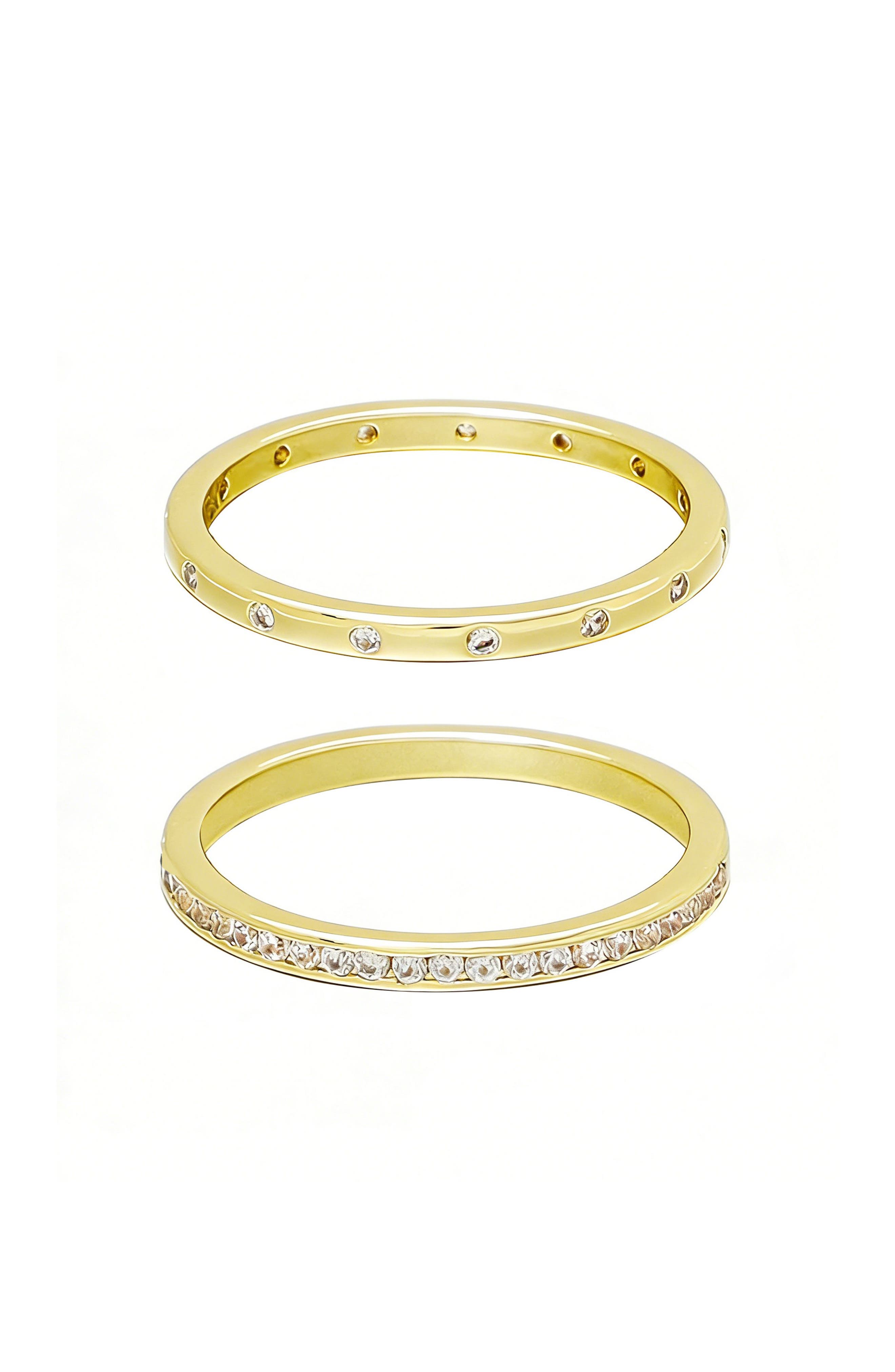 Adornia Set of 2 Cubic Zirconia Eternity Bands