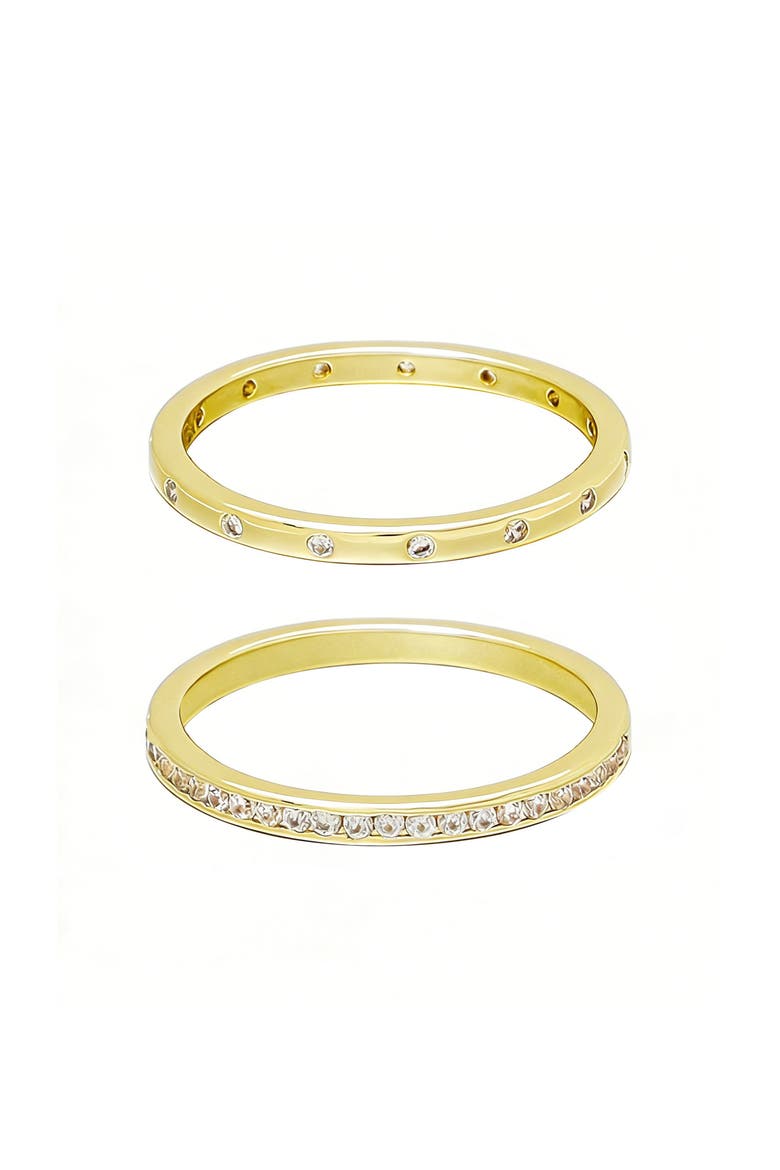 Set of 2 Cubic Zirconia Eternity Bands, Main, color, GOLD