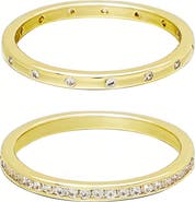 Adornia Set of 2 Cubic Zirconia Eternity Bands