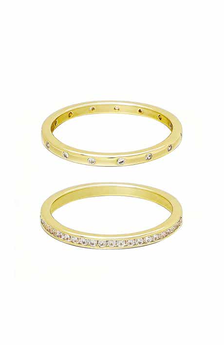 Adornia Set of 2 Cubic Zirconia Eternity Bands