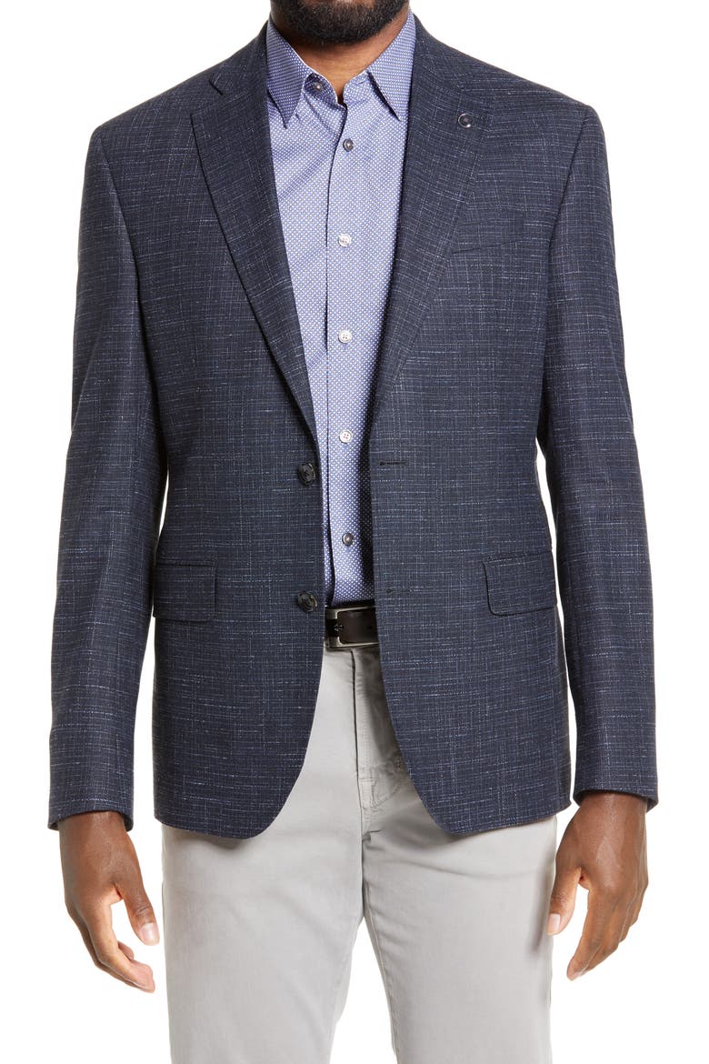 Ralph Extra Trim Fit Check Sport Coat, Main, color, NAVY