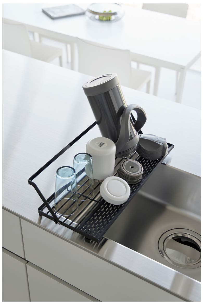 Slim Over-the-Sink Dish Drying Rack, Alternate, color, BLACK