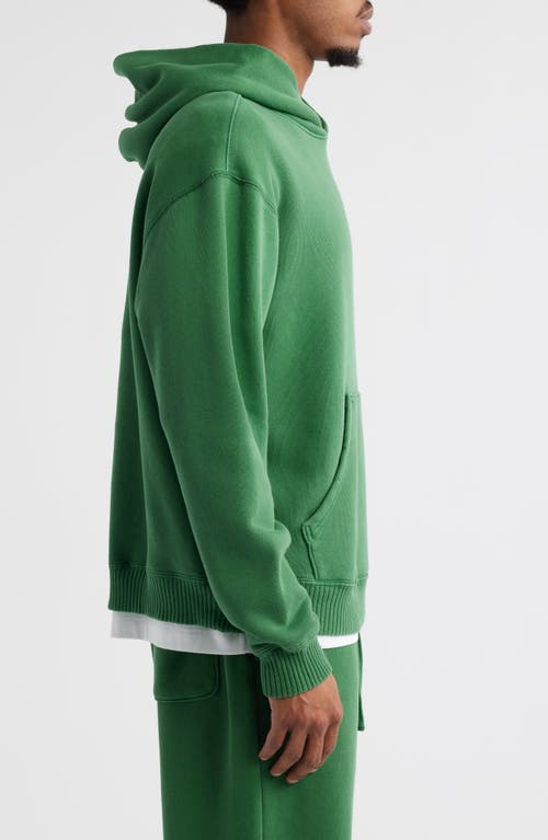 Elwood Core Oversize Organic Cotton Brushed Terry Hoodie In Green