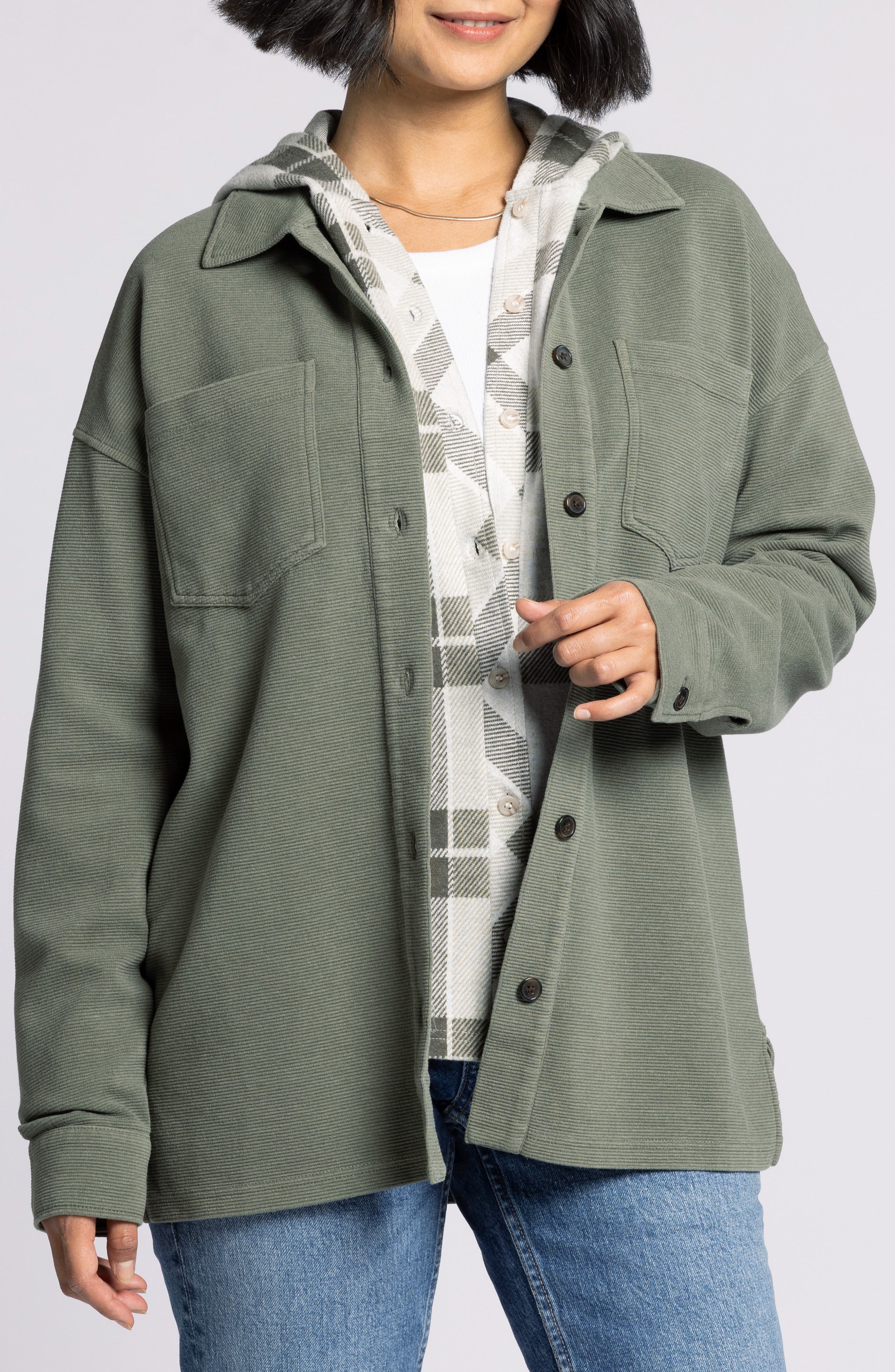 Brooke Oversize Cotton Blend Shirt Jacket - image 3
