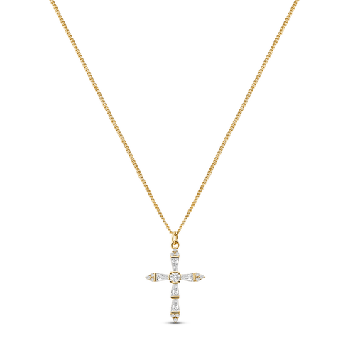 Electric Picks Xsarah & Hollie Amore Cross Necklace In Gold