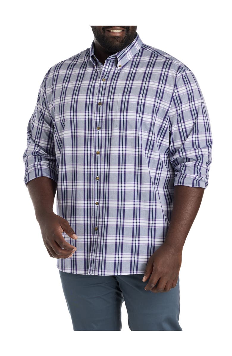 Harbor Bay by DXL Big & Tall Easy-Care Medium Plaid Sport Shirt V2, Main, color, Multi