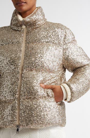 ダウンジャケット・コート MONCLER WOMEN Anternes Sequin Puffer Jacket Gold Moncler Anternes Sequin Down Puffer Jacket | Nordstrom