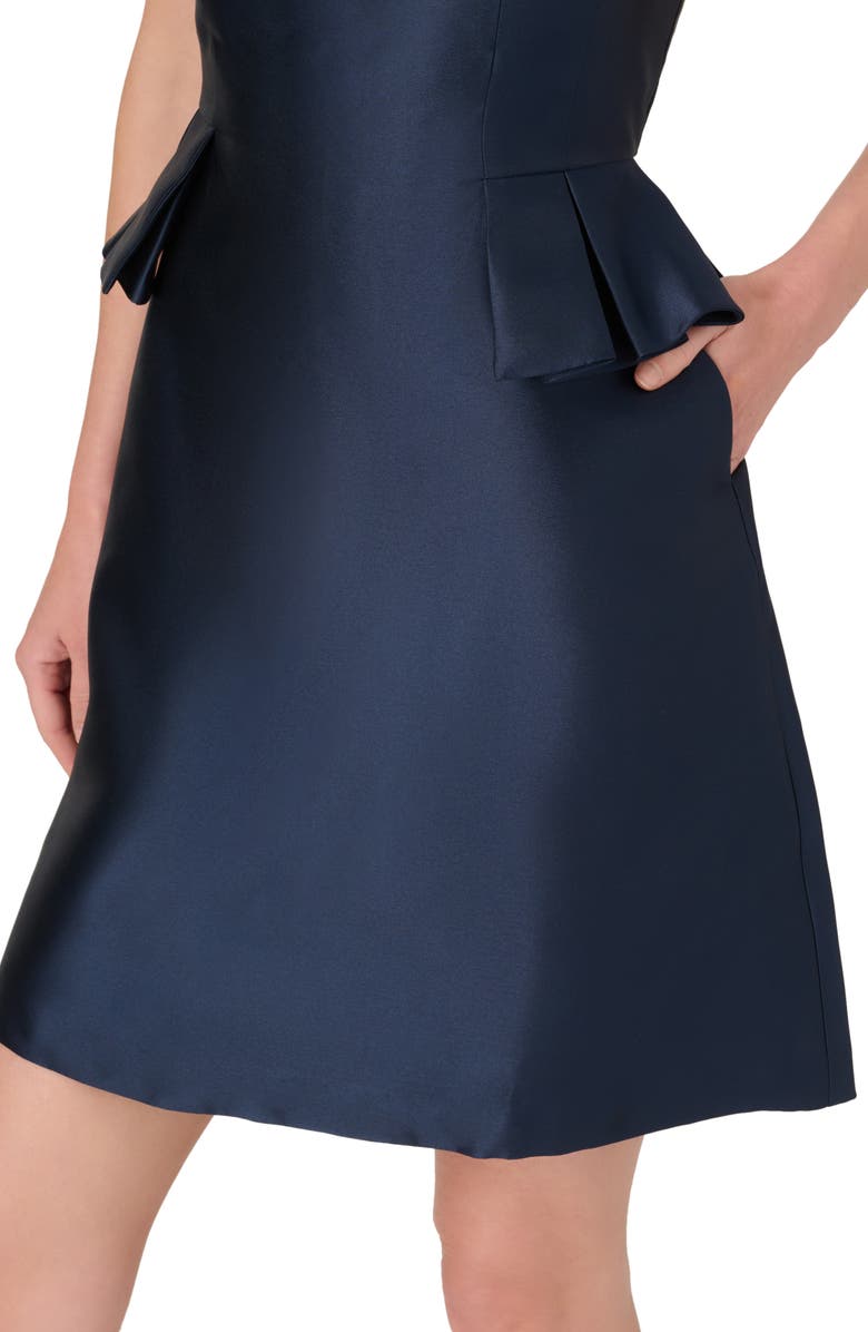 Adrianna Papell Mikado Peplum Fit & Flare Dress, Alternate, color,