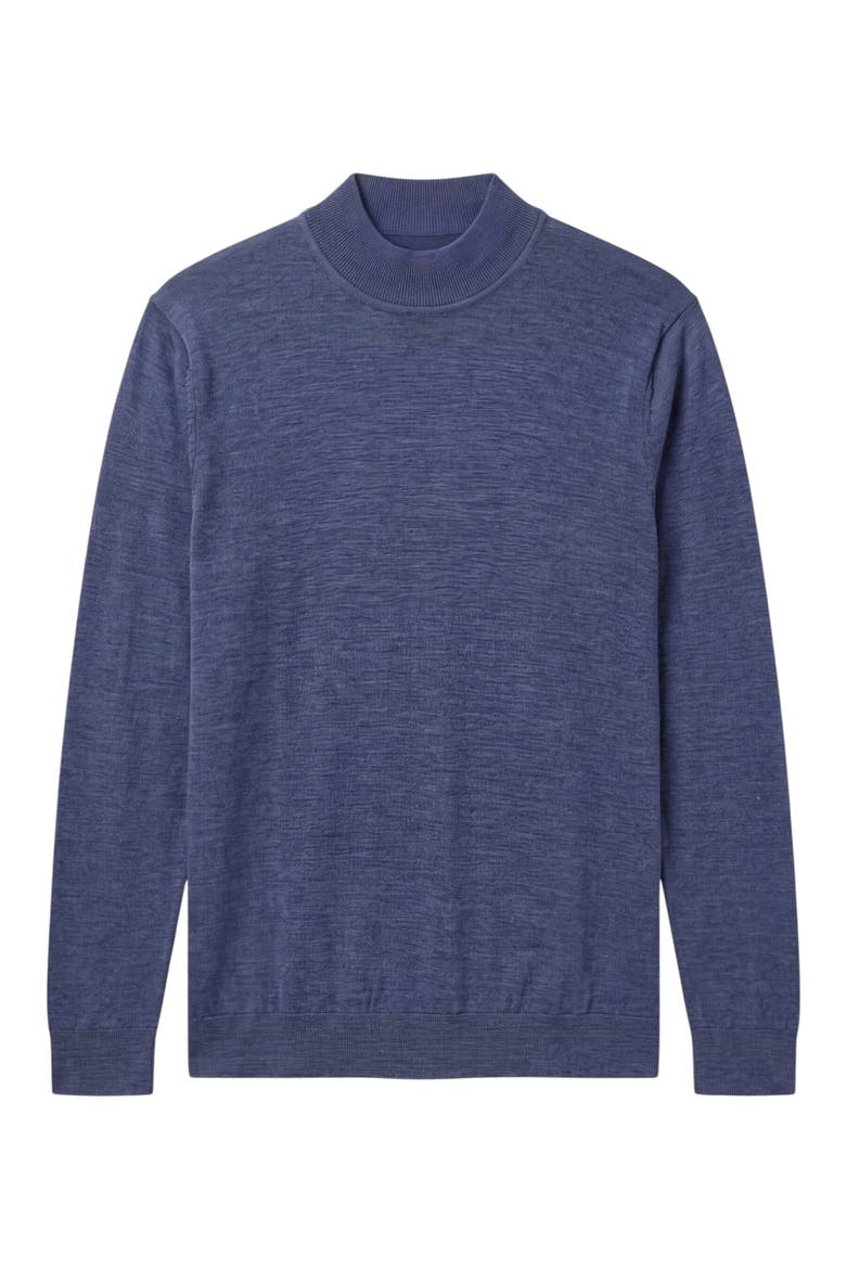 Featherweight Merino Mock Neck Sweater, Alternate, color, INDIGO