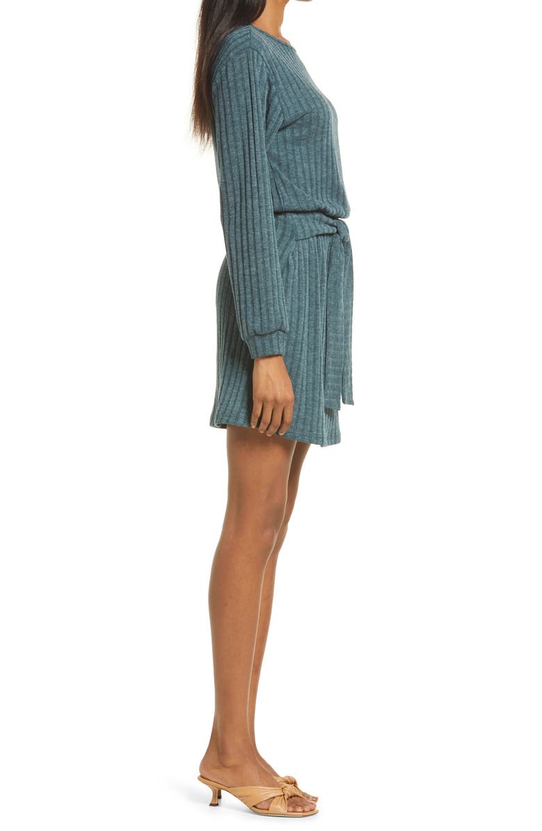 Fraiche by J Tie Front Long Sleeve Dress, Alternate, color, 