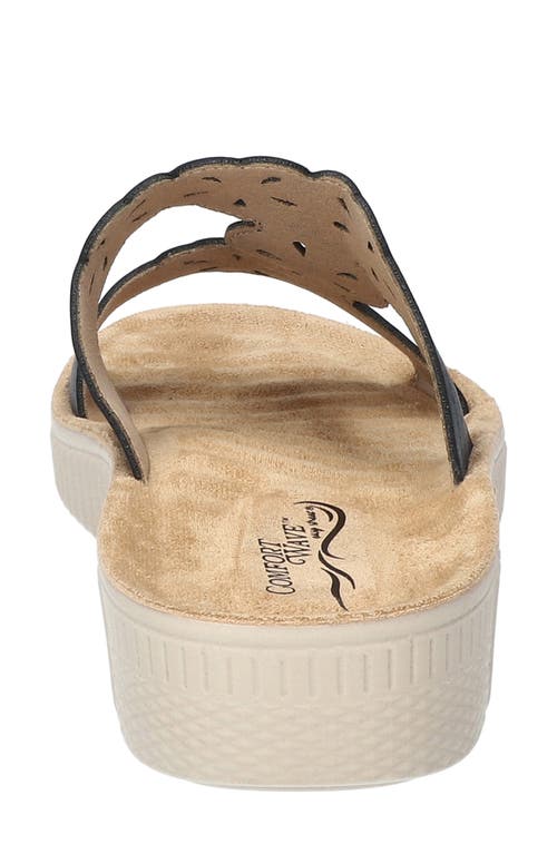 Shop Easy Street Taj Laser Cut Sandal In Navy