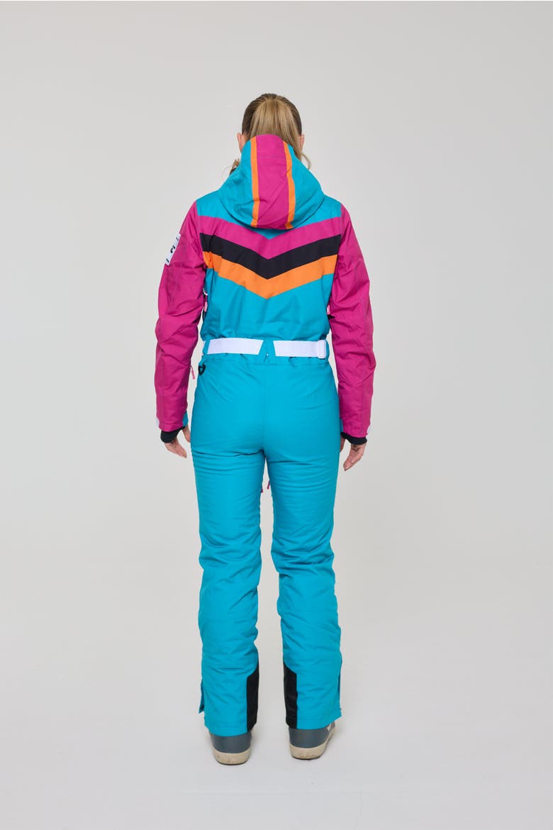 Exodus Women's Ski Suit, Alternate, color, Teal and scarlet
