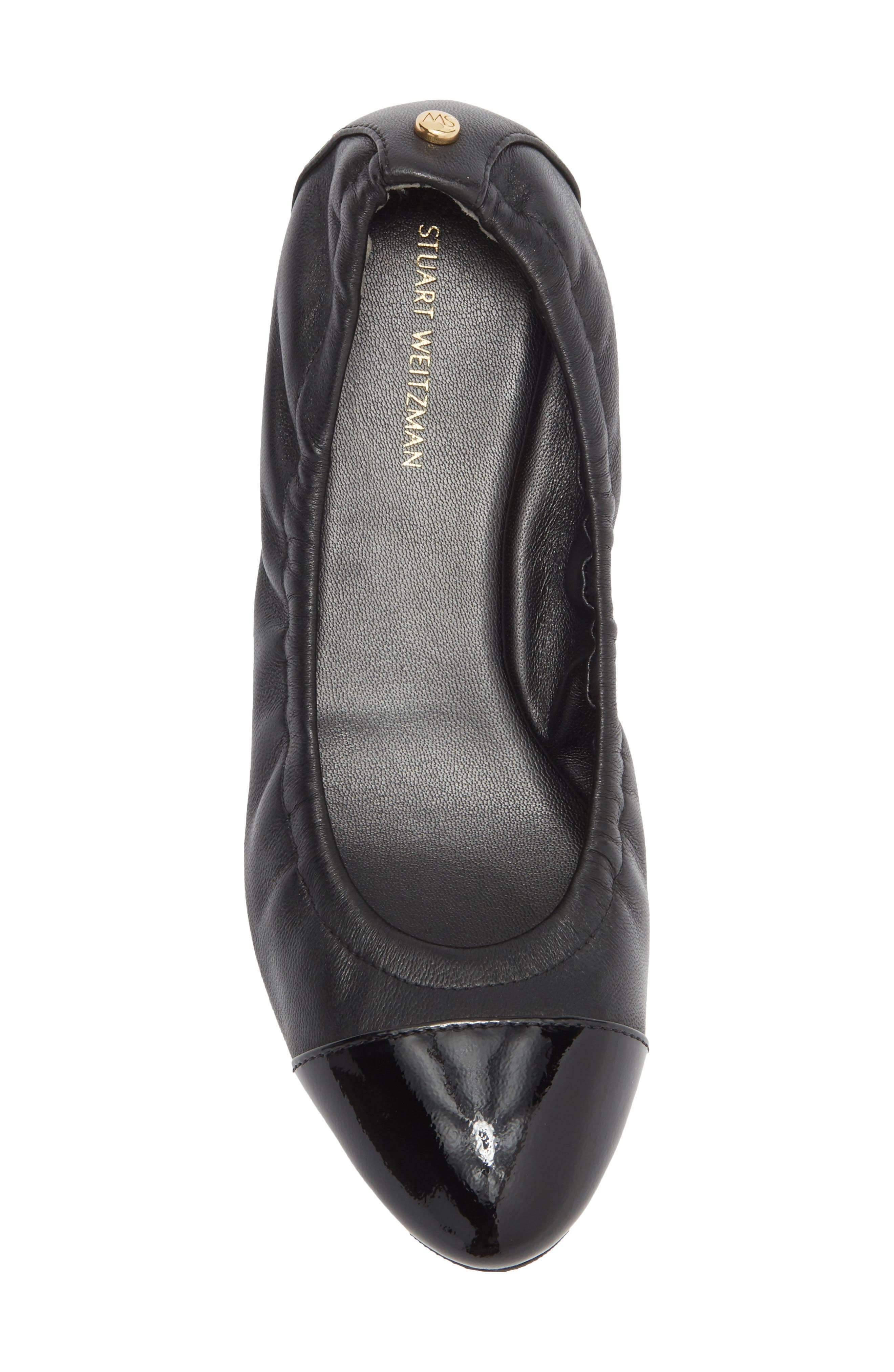 Stuart Weitzman Gabby Foldable Ballet Flat, Alternate, color, Black