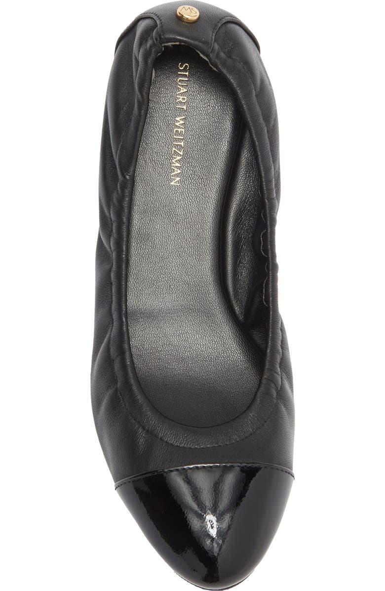 Stuart Weitzman Gabby Foldable Ballet Flat, Alternate, color, Black