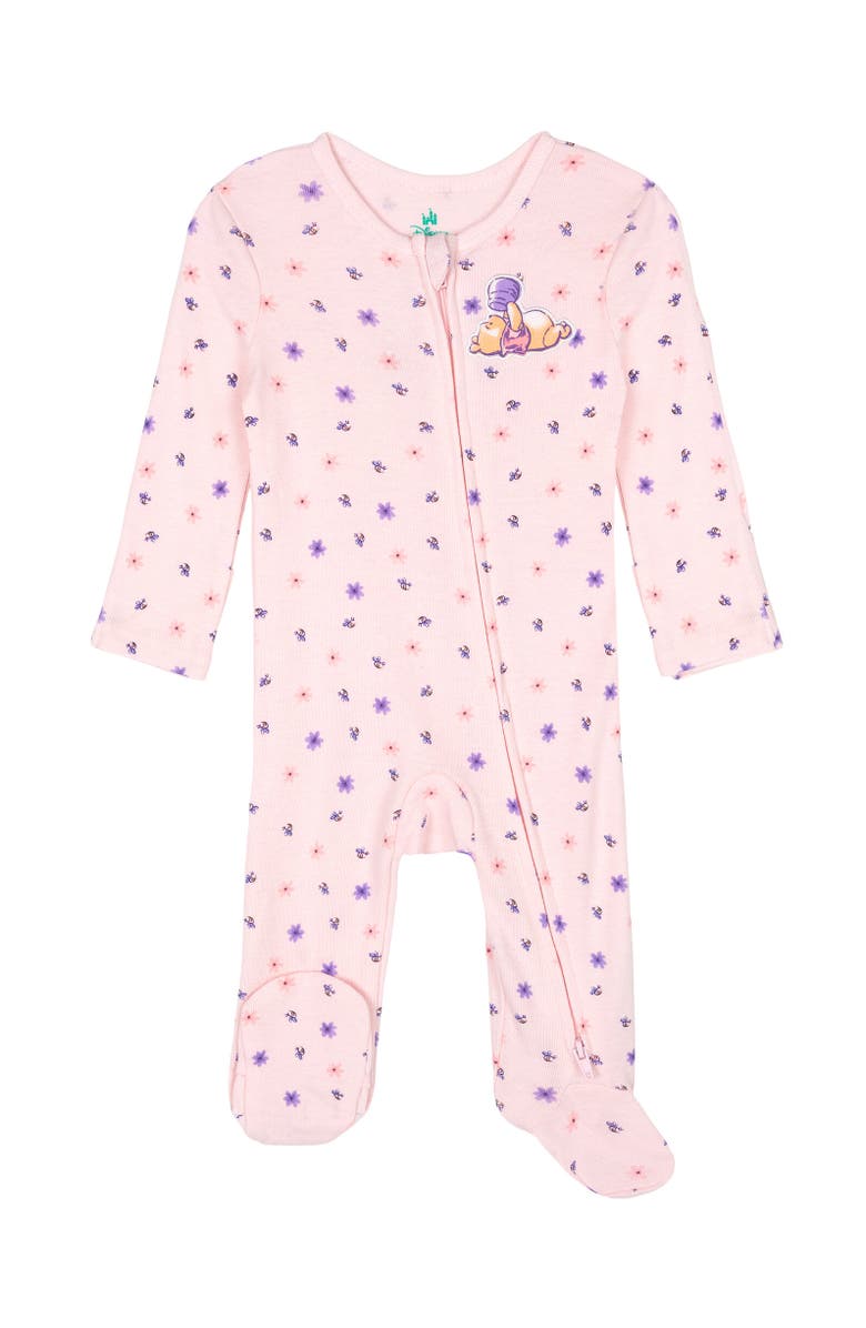 Disney Winnie the Pooh Baby Girls' 2-Pack Footed Sleep N' Play Coveralls, Alternate, color, Pooh Pink Ivory