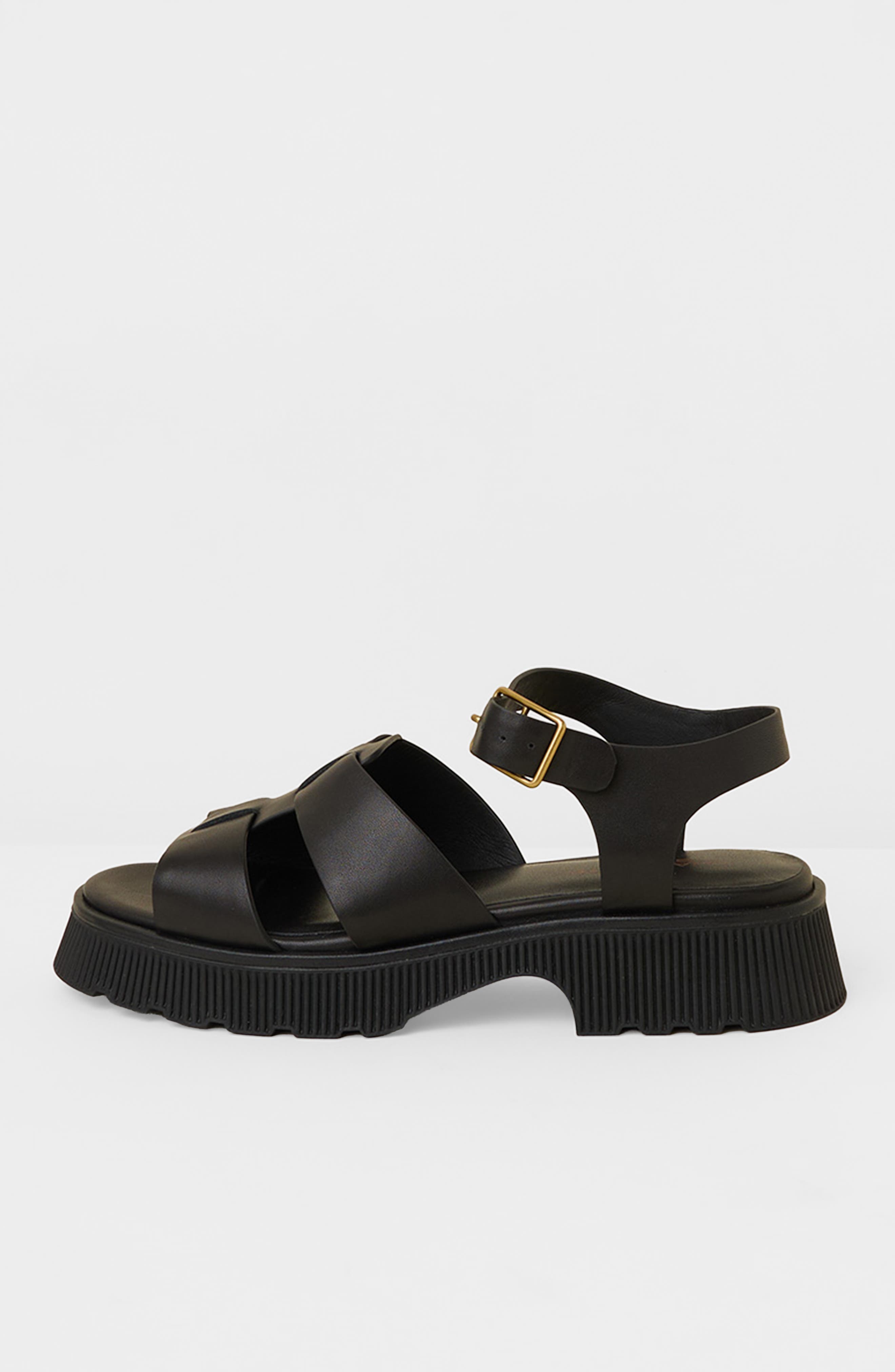 Charlotte Stone Henny Platform Cage Sandal, Alternate, color, Black